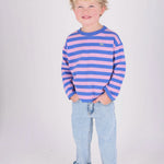 The New Chapter | T-shirt Lou blue pink stripes