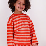 The New Chapter | T-shirt Loua red pink stripes