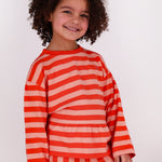 The New Chapter | T-shirt Loua red pink stripes