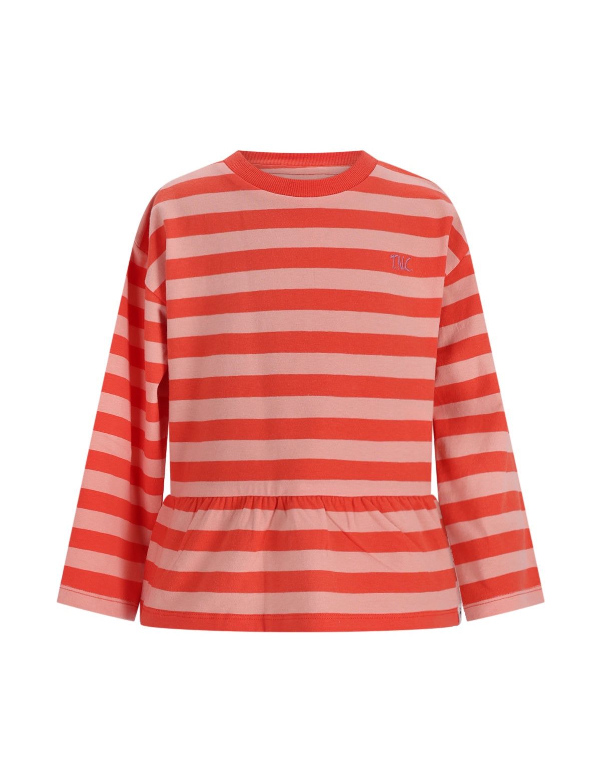 The New Chapter | T-shirt Loua red pink stripes
