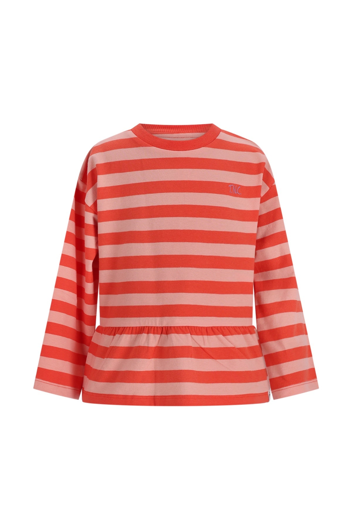 The New Chapter | T-shirt Loua red pink stripes