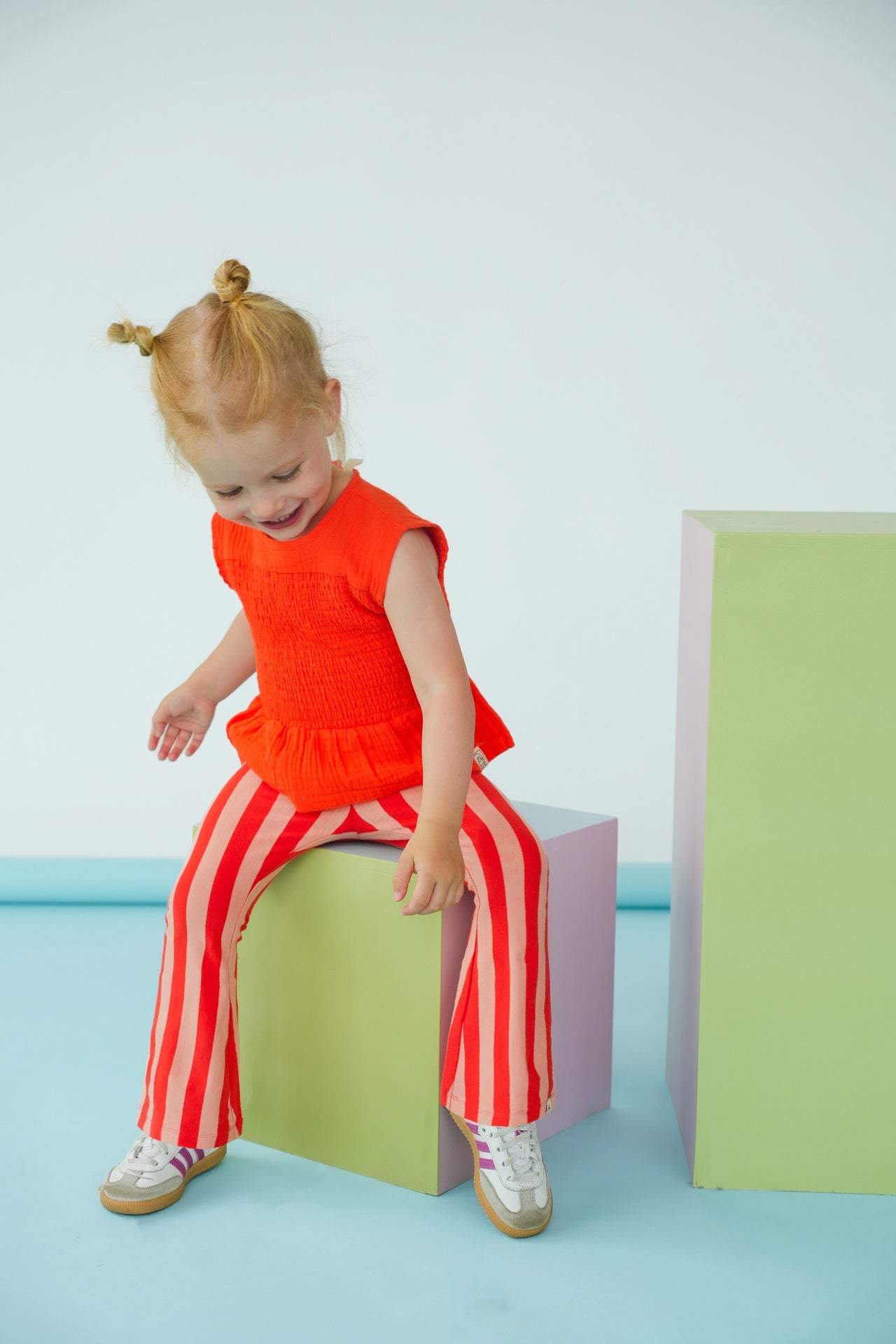 The New Chapter | flared pants Nena red pink stripes