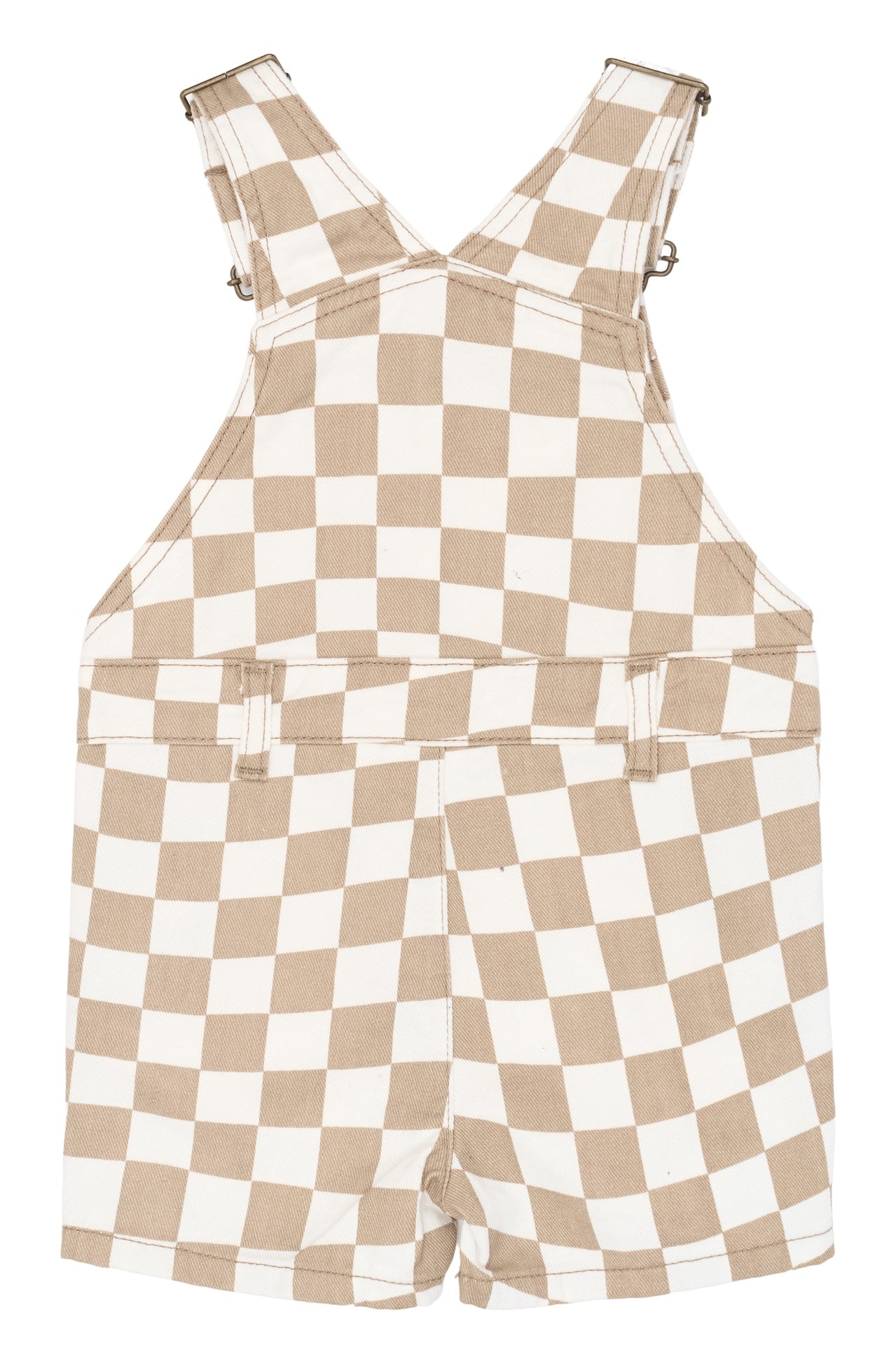 The New Siblings Twill short dungarees humus check
