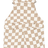 The New Siblings Twill short dungarees humus check