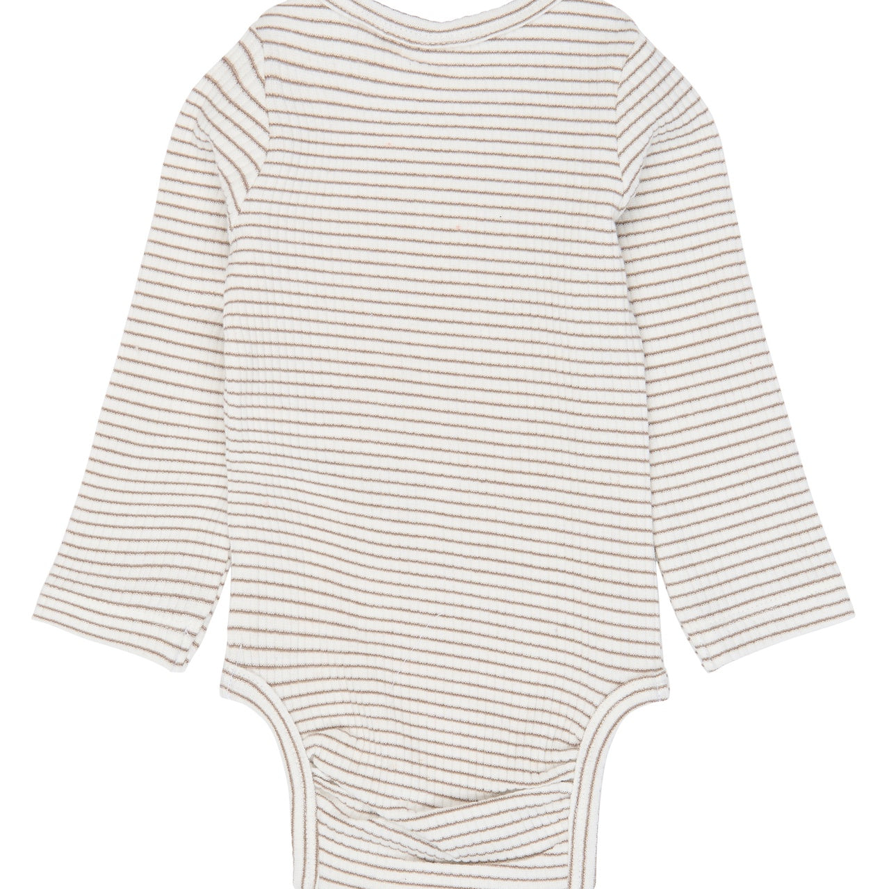 The New Siblings | Vitus L-S Rib Body | Taupe gray striped