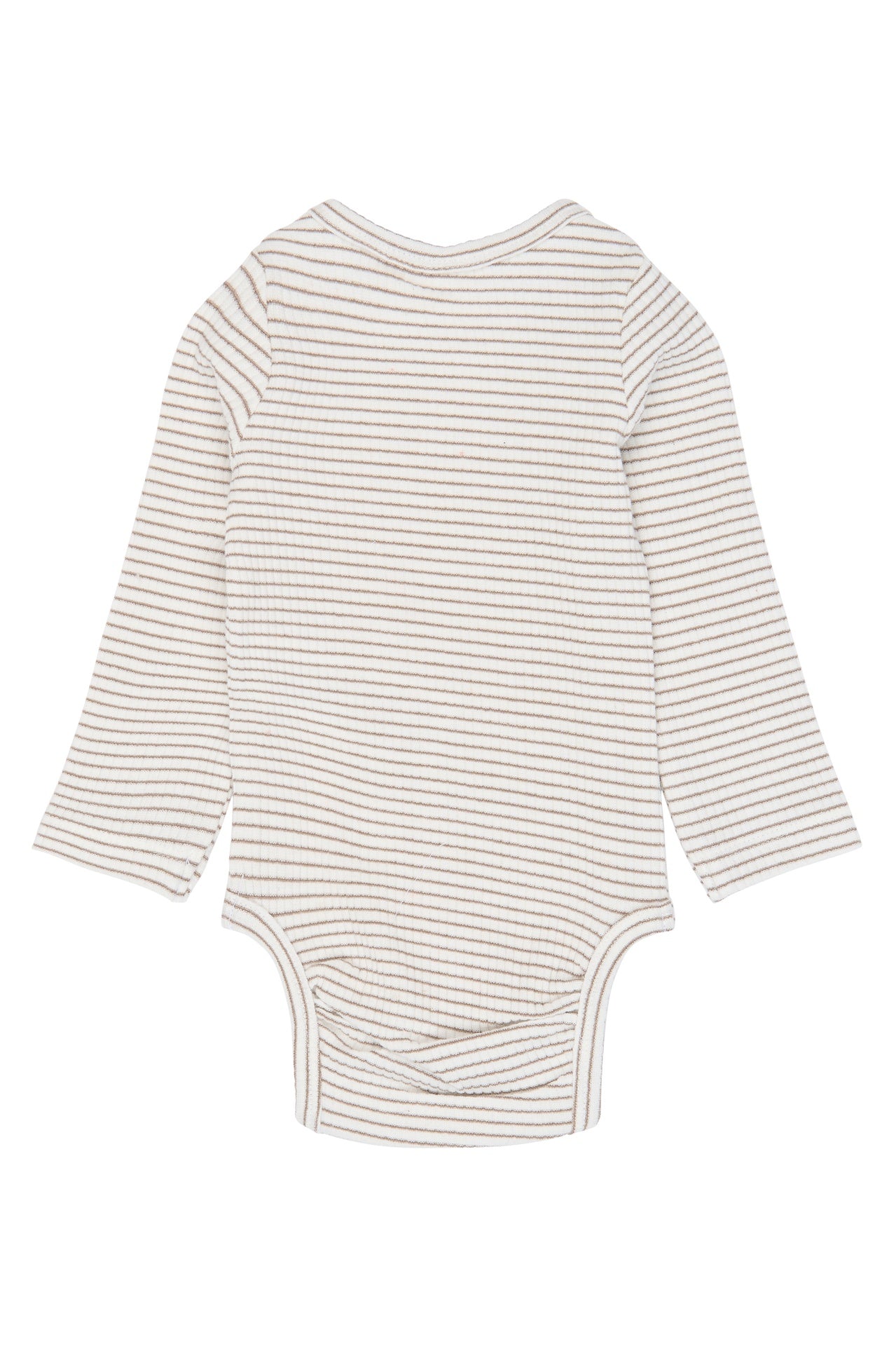 The New Siblings | Vitus L-S Rib Body | Taupe gray striped