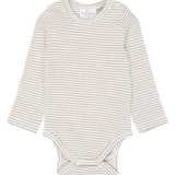 The New Siblings | Vitus L-S Rib Body | Taupe gray striped
