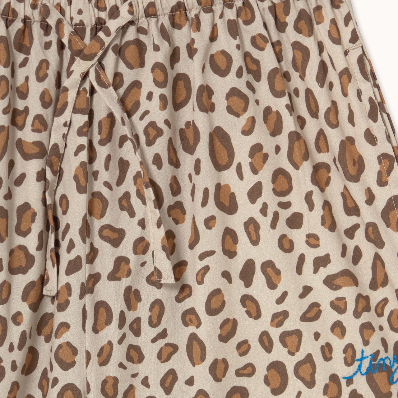 Tiny Cottons | ANIMAL PRINT POPLIN PANT dark vanilla