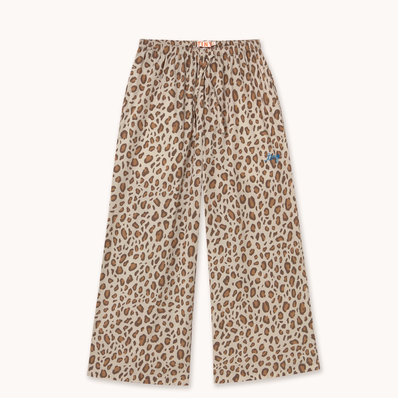 Tiny Cottons | ANIMAL PRINT POPLIN PANT dark vanilla