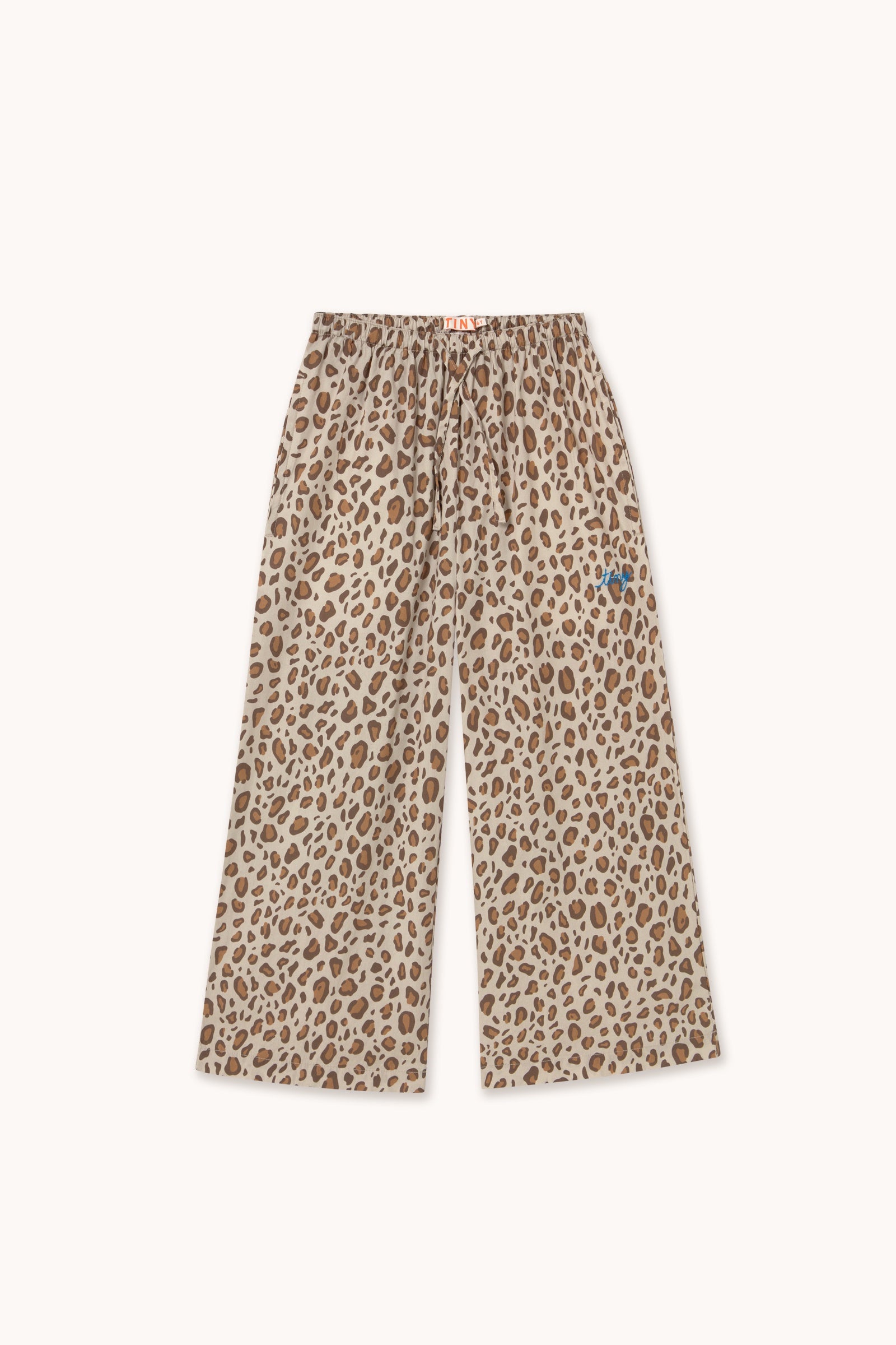 Tiny Cottons | ANIMAL PRINT POPLIN PANT dark vanilla