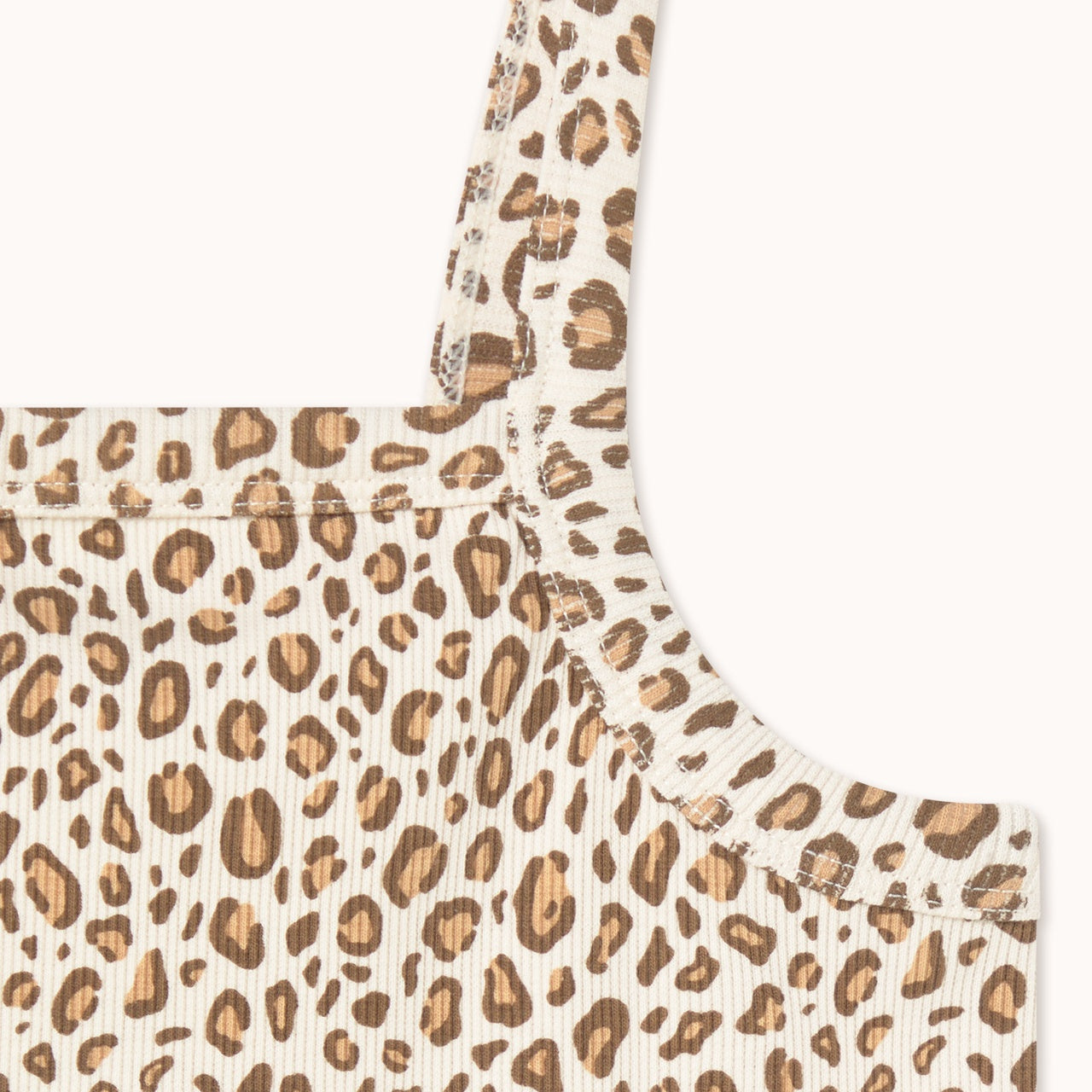 Tiny Cottons | Animal print rib top | Light cream
