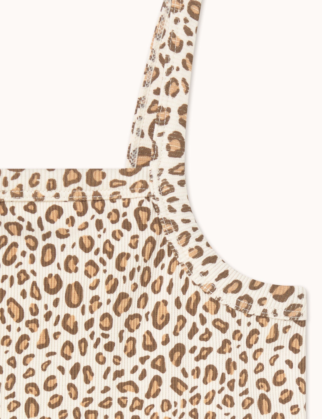 Tiny Cottons | Animal print rib top | Light cream