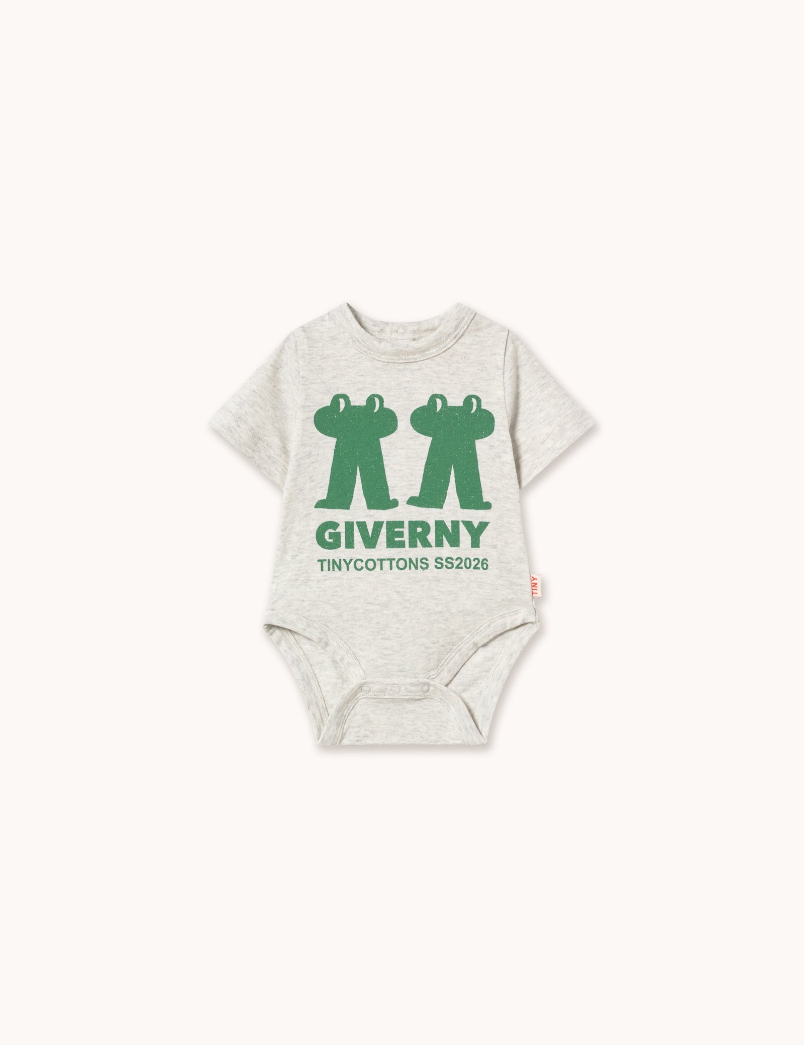 Tiny Cottons | Frog & frog grapic body | Light grey heather