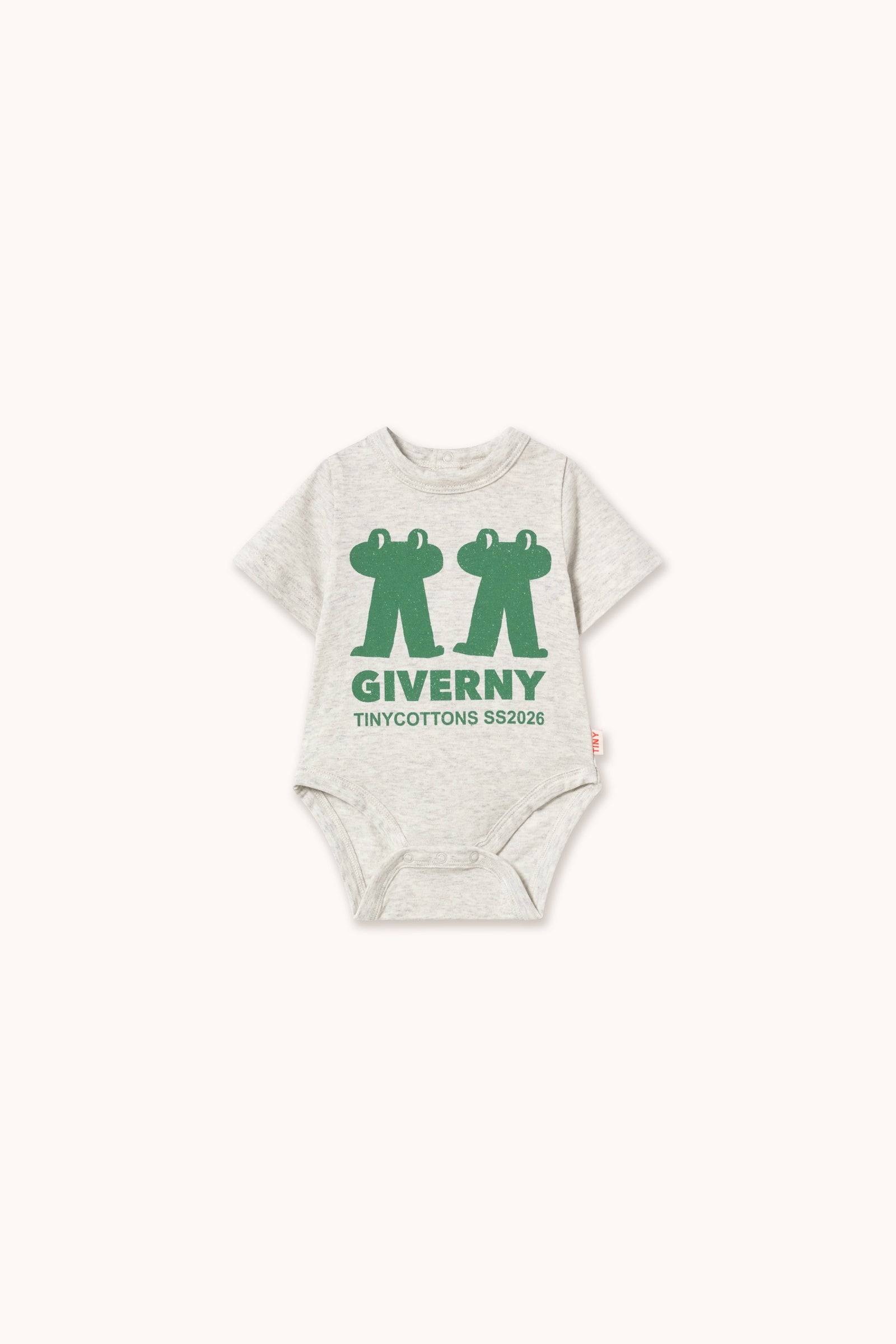 Tiny Cottons | Frog & frog grapic body | Light grey heather
