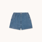 Tiny Cottons | Stripes denim shorts | light wash denim