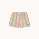 Tiny Cottons | Stripes towel short |Wild rose