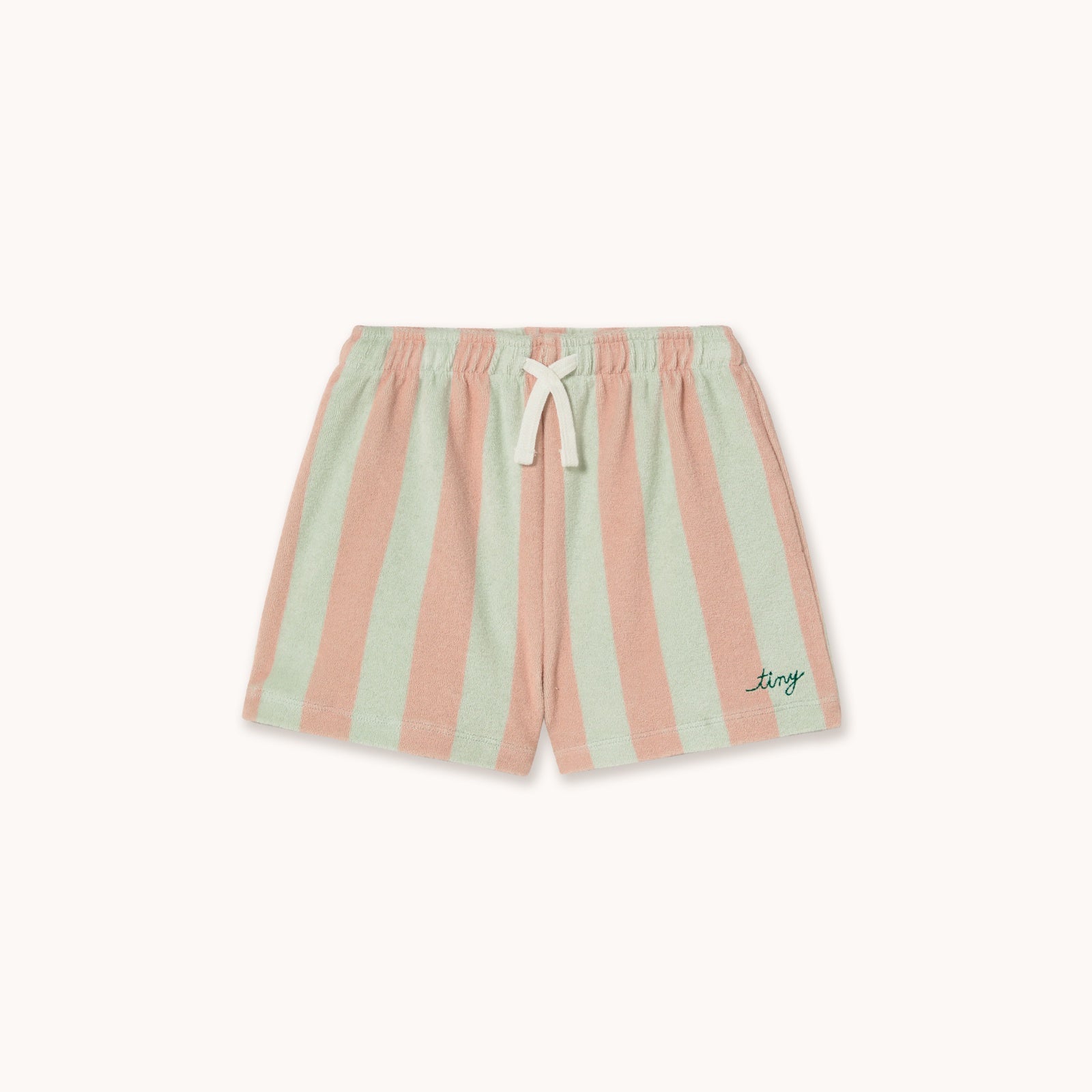 Tiny Cottons | Stripes towel short |Wild rose