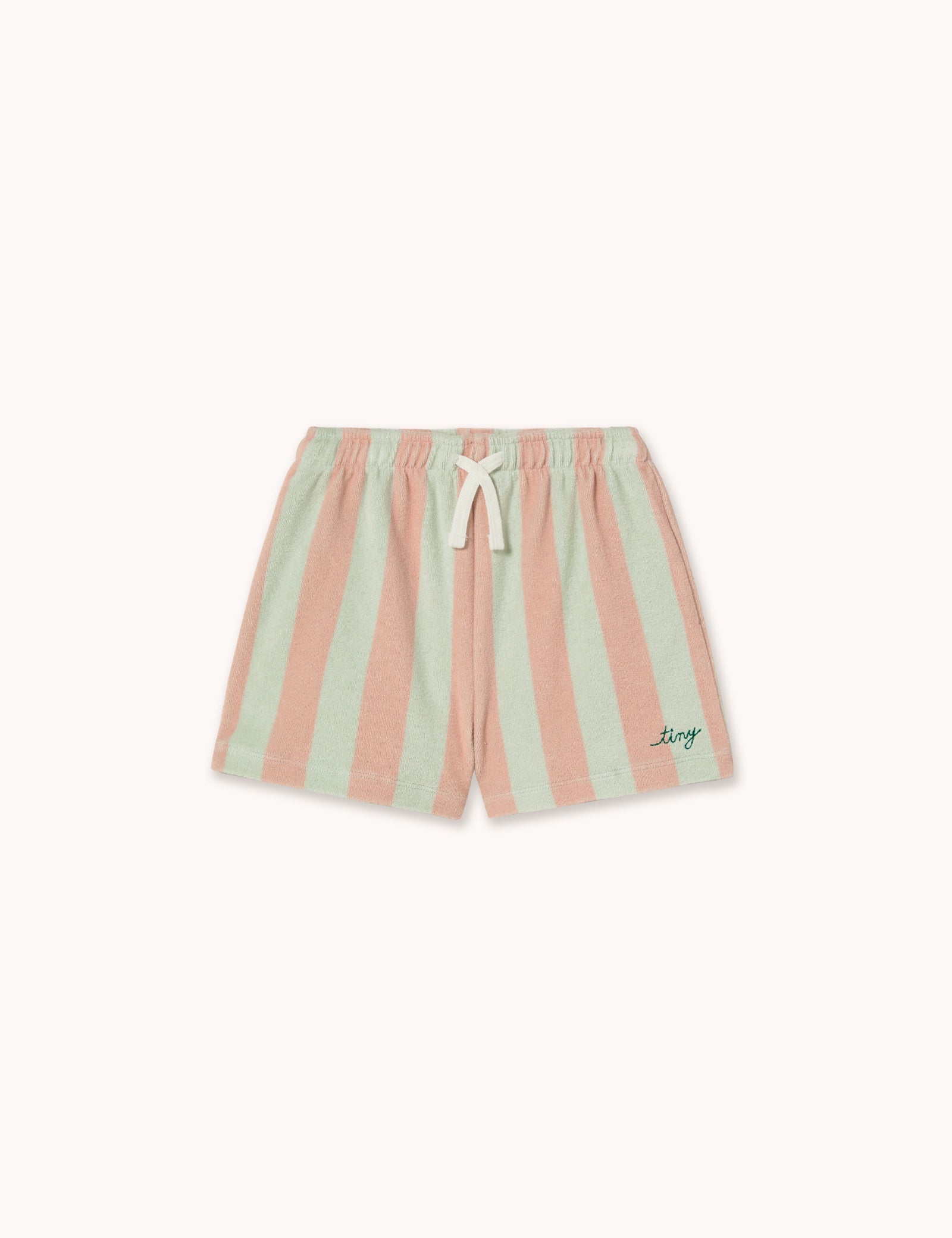 Tiny Cottons | Stripes towel short |Wild rose