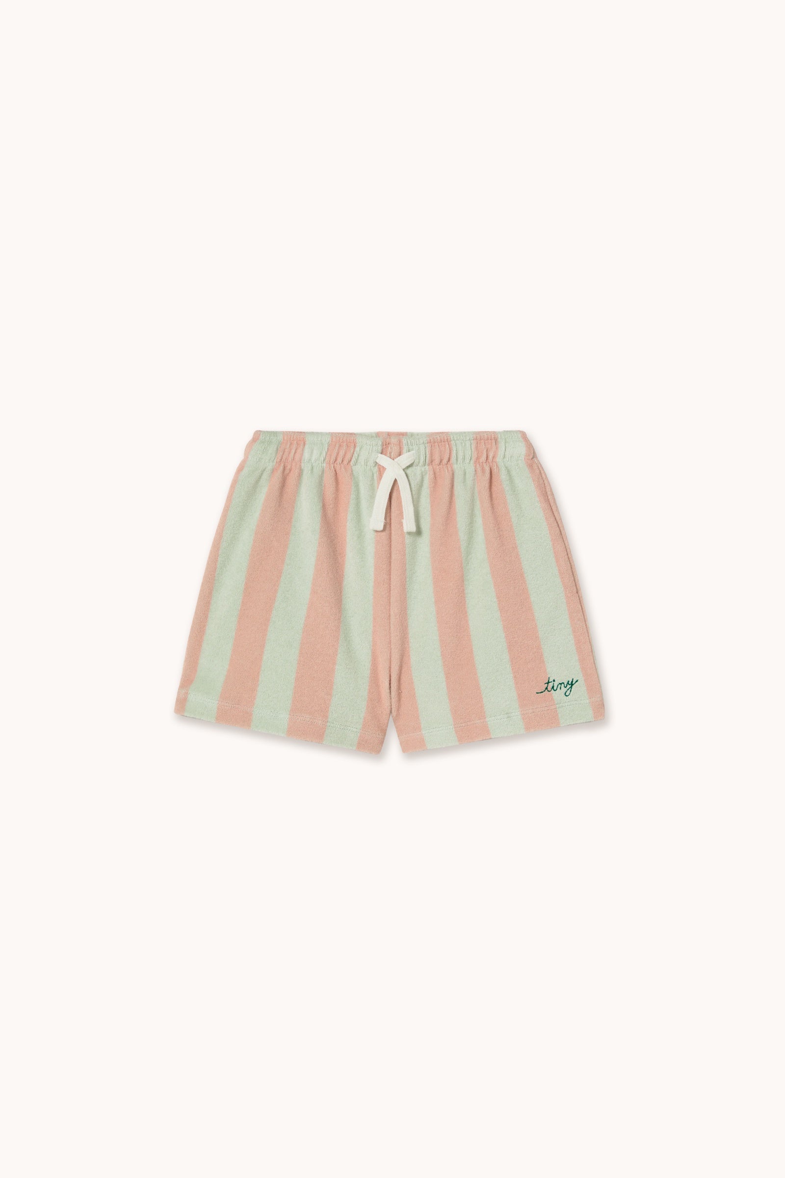 Tiny Cottons | Stripes towel short |Wild rose