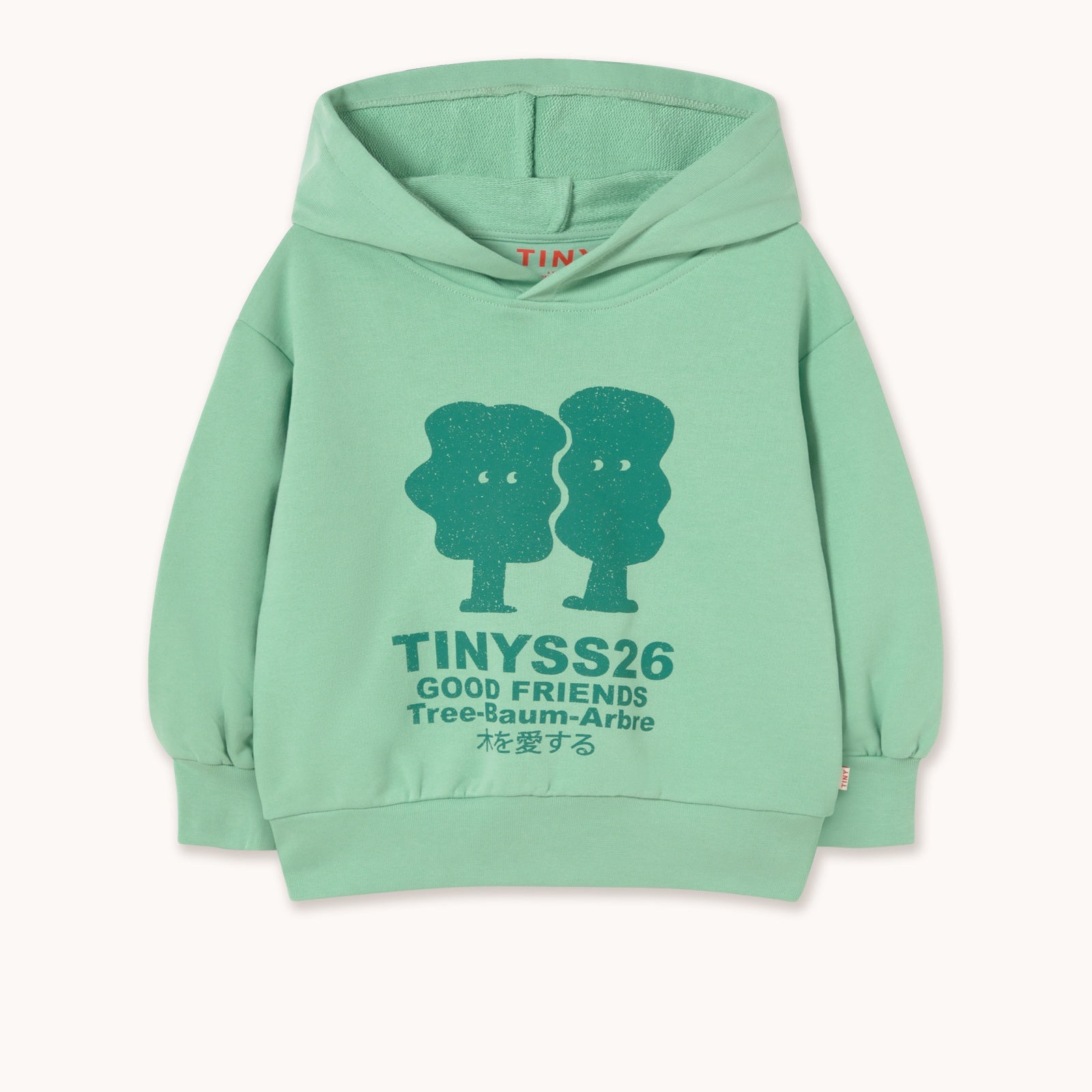 Tiny Cottons | TREES GRAPHIC HOODIE washed emerald