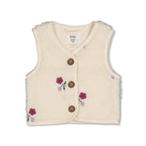 Feetje | Teddy gilet met borduursels | Creme
