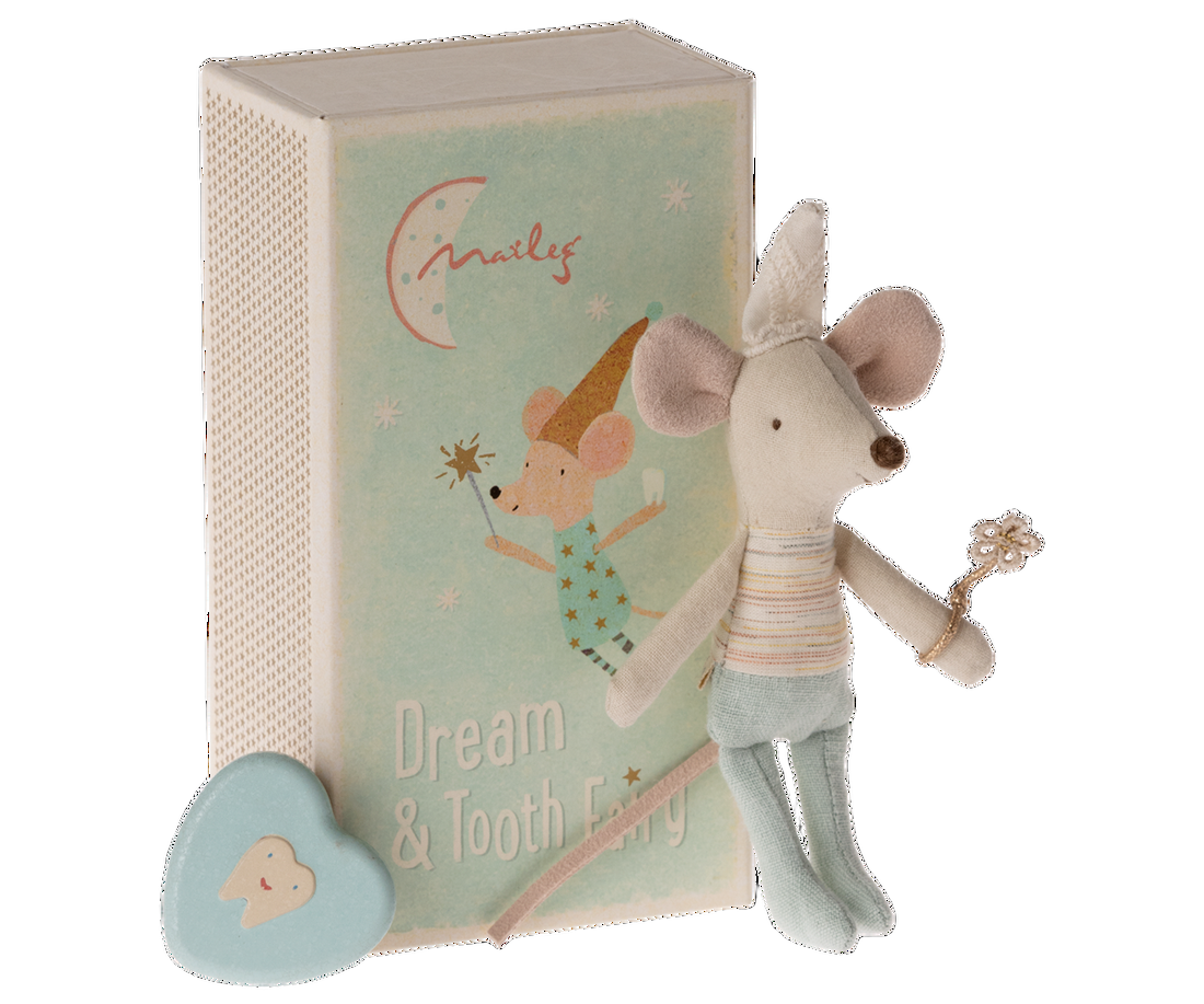 Maileg, Tooth fairy mouse, Little brother in matchbox - 4105