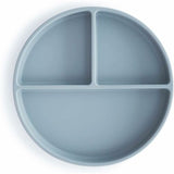 Mushie l Silicone Plate met vakken Powder Blue