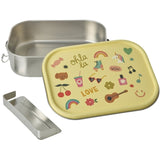 Rice | Roestvrijstalen lunchbox - Unicorn love print geel